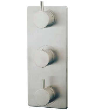 Wiesbaden Inbouw douchekraan Wiesbaden Caral afbouwdeel 3-wegs Geborsteld Staal - 29.2516