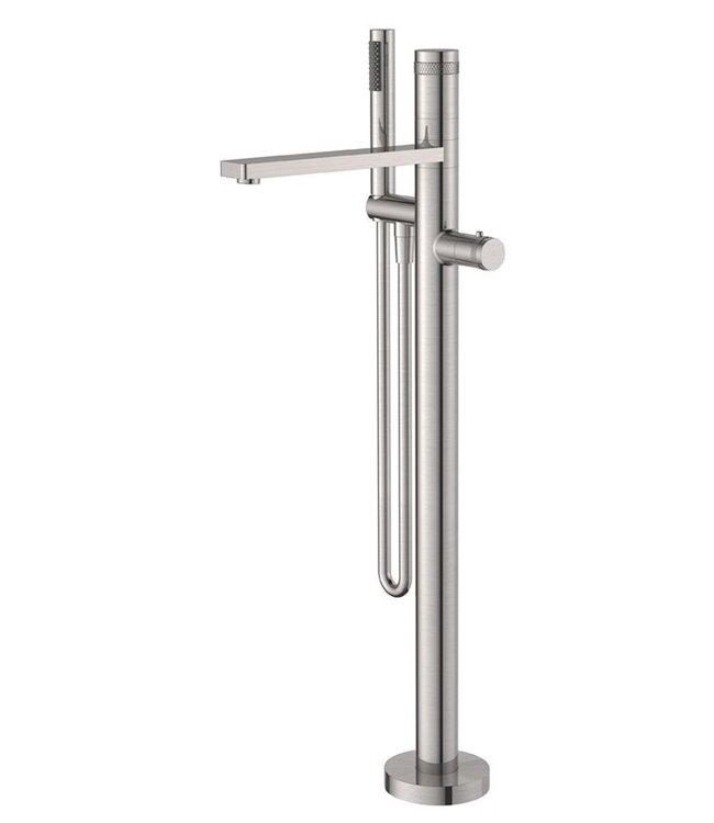 Wiesbaden Sphere thermostatische Vrijstaande badkraan Geborsteld Staal - 29.1602