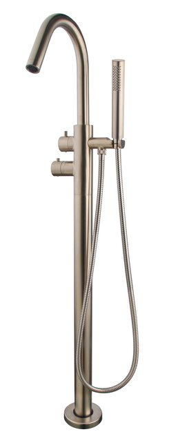 Wiesbaden Caral thermostatische Vrijstaande badkraan Geborsteld Staal - 29.4071