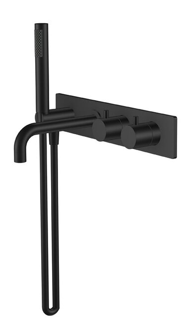 Wiesbaden Style Inbouw badkraan met thermostaat Mat Zwart - 29.1651