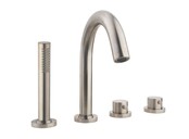 Wiesbaden Inbouw badkraan Caral 4-Gats badrandkraan met thermostaat afbouwset Geborsteld Staal - 29.4010