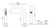 Wiesbaden Inbouw badkraan Caral 4-Gats badrandkraan met thermostaat afbouwset Geborsteld Messing - 29.5999 Wiesbaden Inbouw badkraan Caral 4-Gats badrandkraan met thermostaat afbouwset Geborsteld Messing - 29.5999