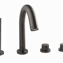 Wiesbaden Inbouw badkraan Caral 4-Gats badrandkraan met thermostaat afbouwset Gunmetal - 29.7999