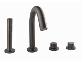 Wiesbaden Inbouw badkraan Caral 4-Gats badrandkraan met thermostaat afbouwset Gunmetal - 29.7999