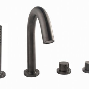 Wiesbaden Inbouw badkraan Caral 4-Gats badrandkraan met thermostaat afbouwset Gunmetal - 29.7999