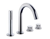 Wiesbaden Inbouw badkraan Caral 4-Gats badrandkraan met thermostaat afbouwset Chroom - 29.3999