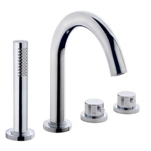 Wiesbaden Inbouw badkraan Caral 4-Gats badrandkraan met thermostaat afbouwset Chroom - 29.3999