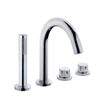 Wiesbaden Inbouw badkraan Caral 4-Gats badrandkraan met thermostaat afbouwset Chroom - 29.3999