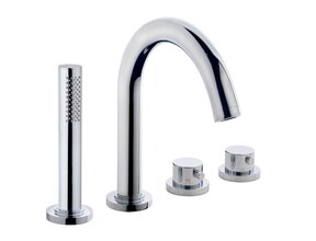 Wiesbaden Inbouw badkraan Caral 4-Gats badrandkraan met thermostaat afbouwset Chroom - 29.3999