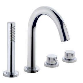 Wiesbaden Inbouw badkraan Caral 4-Gats badrandkraan met thermostaat afbouwset Chroom - 29.3999