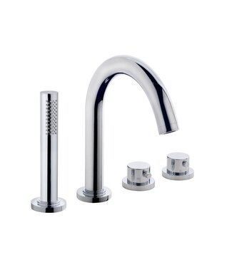 Wiesbaden Wiesbaden Inbouw badkraan Caral 4-Gats badrandkraan met thermostaat afbouwset Chroom - 29.3999