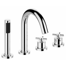 Wiesbaden Inbouw badkraan Cross 4-Gats badrandkraan met thermostaat afbouwset Chroom - 29.3992