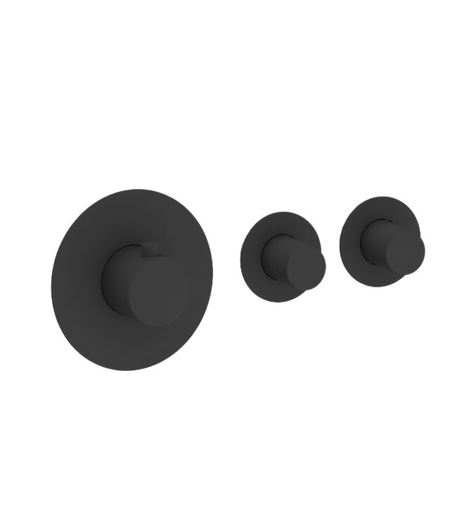 Badkraan inbouw Effeze Mat Zwart Thermostatisch - 2 functies