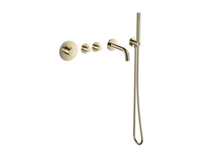 Badkraan inbouw Effeze Geborsteld Goud Thermostatisch - 2 functies