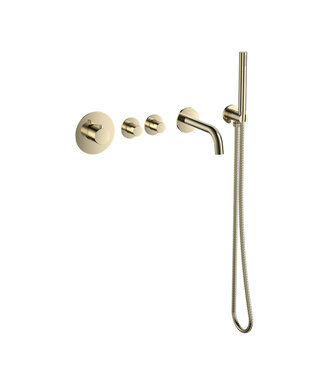 SANI-SUPPLY Badkraan inbouw Effeze Geborsteld Goud Thermostatisch - 2 functies