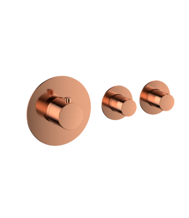 Badkraan inbouw Effeze Geborsteld Brons Thermostatisch - 2 functies