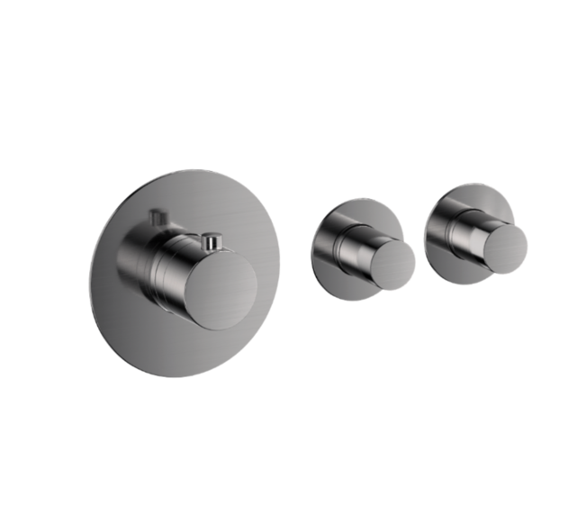 Badkraan inbouw Effeze Gunmetal Thermostatisch - 2 functies