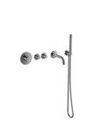 Badkraan inbouw Ribbed Gunmetal Thermostatisch - 2 functies