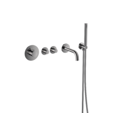 Badkraan inbouw Ribbed Gunmetal Thermostatisch - 2 functies