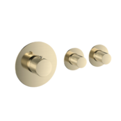 Badkraan inbouw Ribbed Geborsteld Goud Thermostatisch - 2 functies