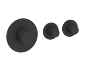 Badkraan inbouw Ribbed Mat Zwart Thermostatisch - 2 functies