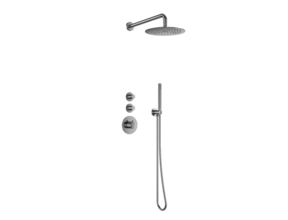 Regendouche set Inbouw Effeze Deluxe Gunmetal 25cm stortdouche