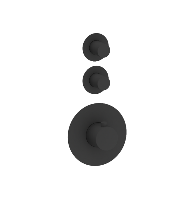 Regendouche set Inbouw Effeze Deluxe Mat Zwart 25cm stortdouche