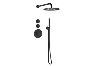 Regendouche set Inbouw Effeze Deluxe Mat Zwart 25cm stortdouche