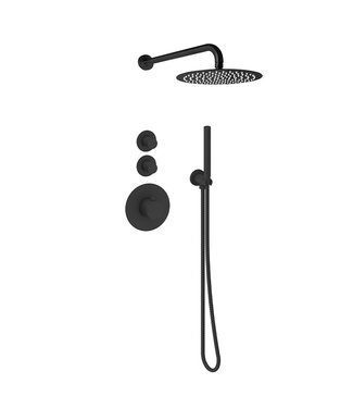 SANI-SUPPLY Regendouche set Inbouw Effeze Deluxe Mat Zwart 25cm stortdouche