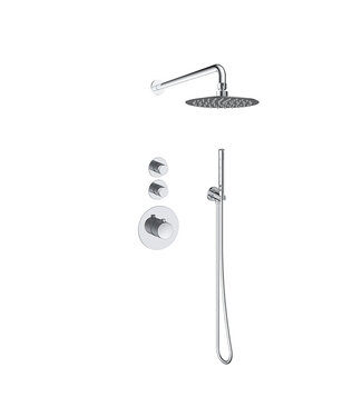 SANI-SUPPLY Regendouche set Inbouw Ribbed Deluxe Chroom 25cm stortdouche