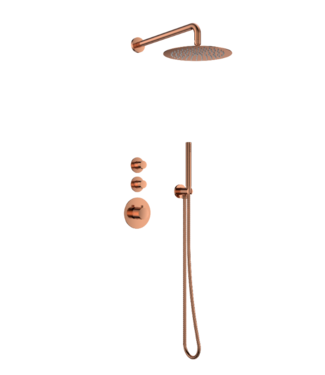 SANI-SUPPLY Regendouche set Inbouw Ribbed Deluxe Geborsteld Brons 25cm stortdouche