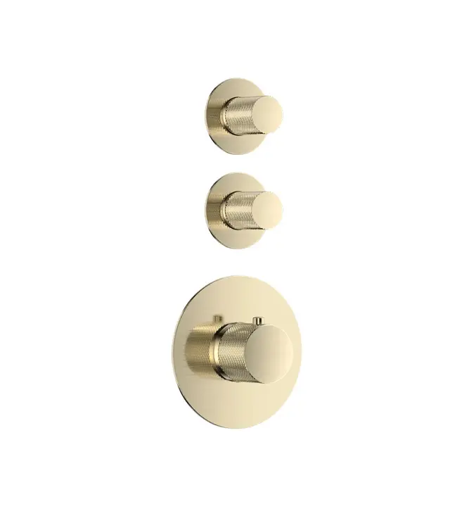 Regendouche set Inbouw Ribbed Deluxe Geborsteld Goud 25cm stortdouche