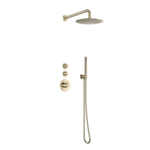 Regendouche set Inbouw Ribbed Deluxe Geborsteld Goud 25cm stortdouche