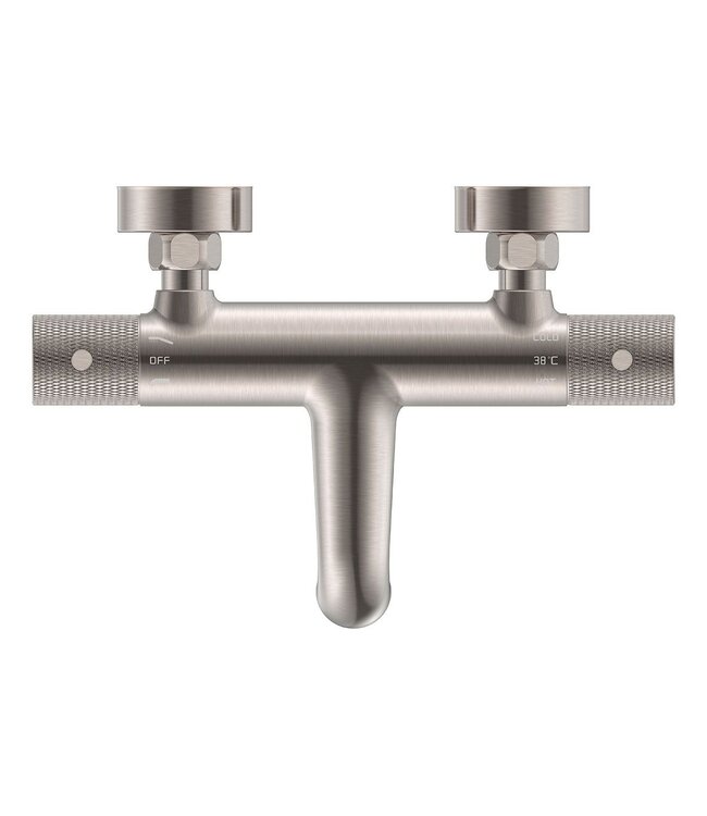 Wiesbaden Wiesbaden Ribbd Thermostaatkraan bad Geborsteld Staal -15-HoH- 29.5361