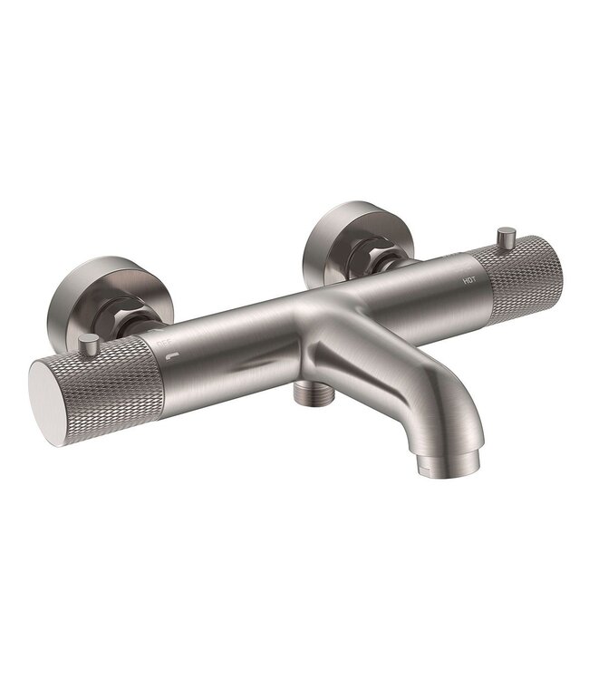 Wiesbaden Ribbd Thermostaatkraan bad Geborsteld Staal -15-HoH- 29.5361