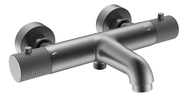 Wiesbaden Ribbd Thermostaatkraan bad Gunmetal -15-HoH- 29.5363 Wiesbaden Ribbd Thermostaatkraan bad Gunmetal -15-HoH- 29.5363
