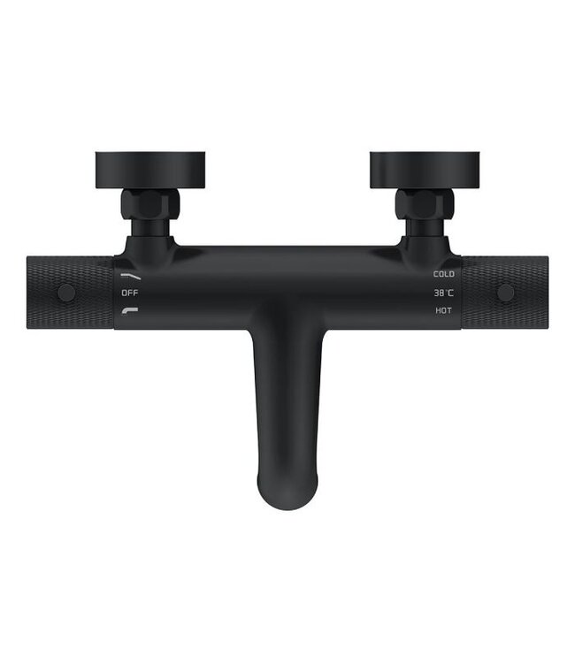 Wiesbaden Wiesbaden Ribbd Thermostaatkraan bad Mat Zwart -15-HoH- 29.5362