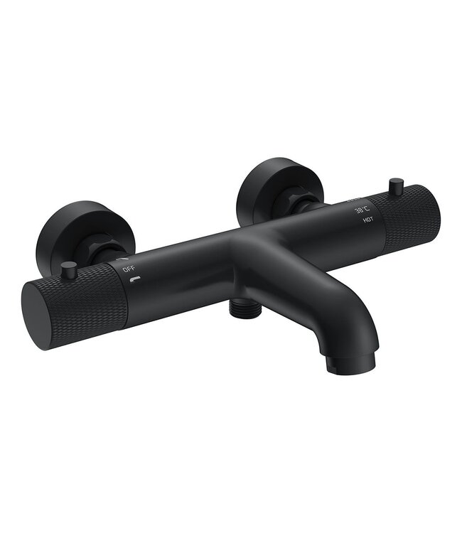 Wiesbaden Wiesbaden Ribbd Thermostaatkraan bad Mat Zwart -15-HoH- 29.5362