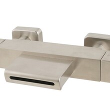 Wiesbaden Rombo Thermostaatkraan bad waterval Geborsteld staal -15-HoH- 29.4141