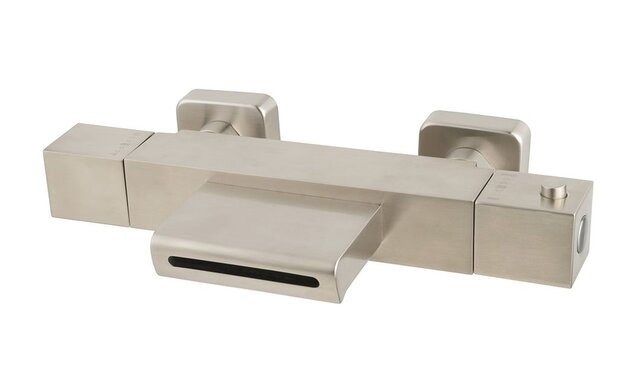 Wiesbaden Rombo Thermostaatkraan bad waterval Geborsteld staal -15-HoH- 29.4141