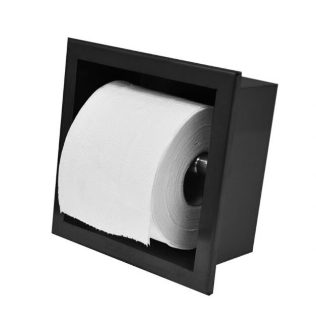 Wiesbaden Inbouw toiletrolhouder Rocko + Reserverolhouder Mat Zwart - 33.2184 Wiesbaden Inbouw toiletrolhouder Rocko + Reserverolhouder Mat Zwart - 33.2184