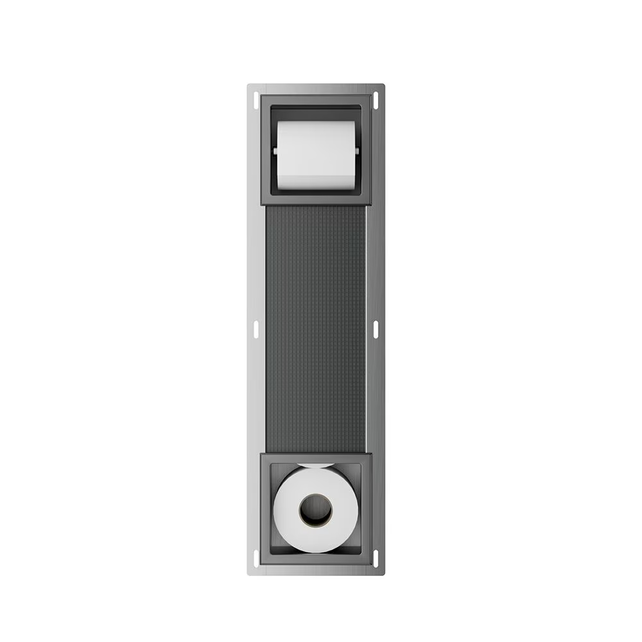 Wiesbaden Inbouw toiletrolhouder Rocko + Reserverolhouder Gunmetal - 33.2186