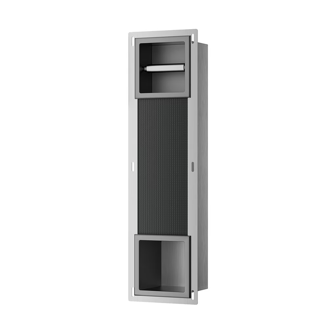 Wiesbaden Inbouw toiletrolhouder Rocko + Reserverolhouder Gunmetal - 33.2186