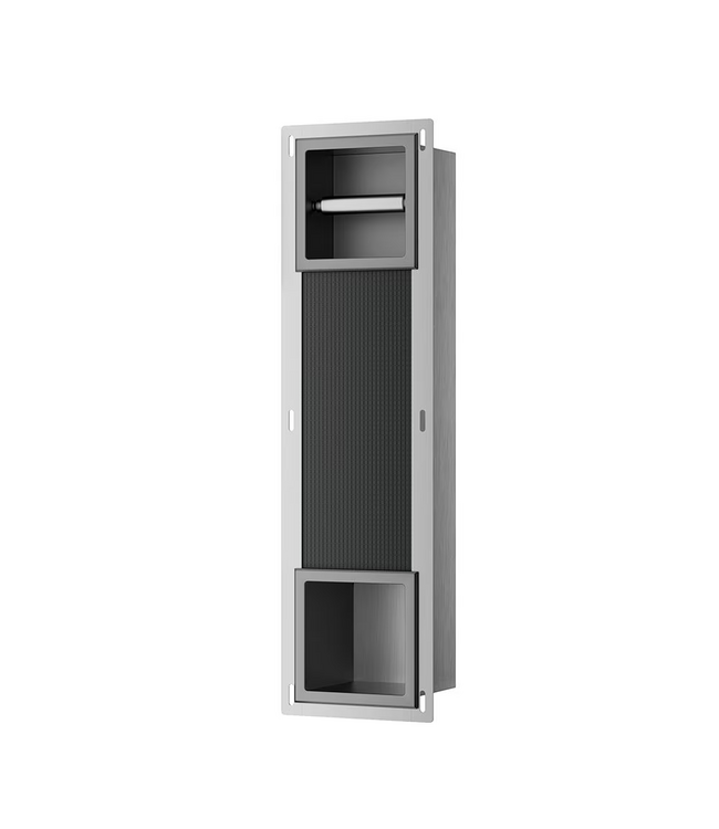 Wiesbaden Inbouw toiletrolhouder Rocko + Reserverolhouder Gunmetal - 33.2186