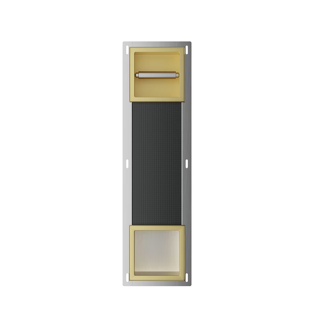 Wiesbaden Inbouw toiletrolhouder Rocko + Reserverolhouder Geborsteld Messing - 33.2187