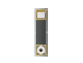 Wiesbaden Inbouw toiletrolhouder Rocko + Reserverolhouder Geborsteld Messing - 33.2187