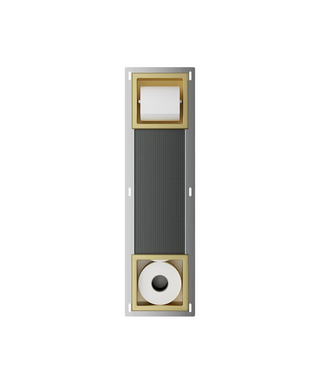 Wiesbaden Wiesbaden Inbouw toiletrolhouder Rocko + Reserverolhouder Geborsteld Messing - 33.2187