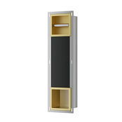 Wiesbaden Inbouw toiletrolhouder Rocko + Reserverolhouder Geborsteld Messing - 33.2187