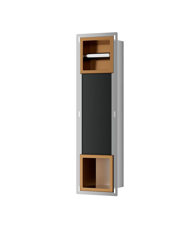 Wiesbaden Inbouw toiletrolhouder Rocko + Reserverolhouder Geborsteld Brons koper - 33.2188