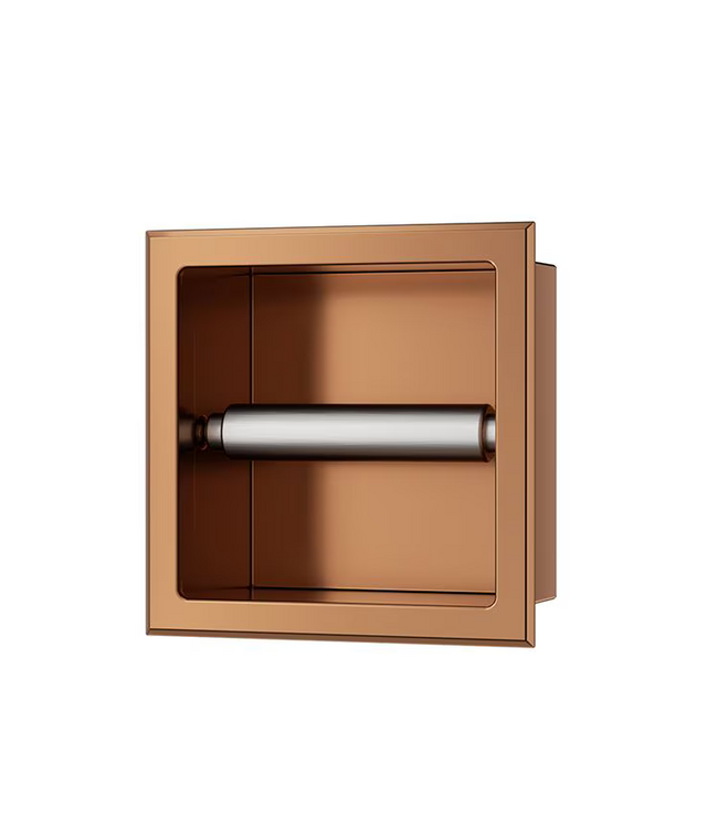 Wiesbaden Inbouw toiletrolhouder Rocko + Reserverolhouder Geborsteld Brons koper - 33.2188